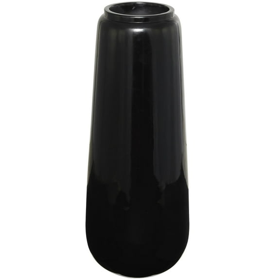 DecMode 40" Tall Floor Black Resin Vase