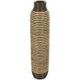 thumbnail image 1 of DecMode Brown Seagrass Handmade Slim Woven Tall Floor Decorative Vase with Dark Brown Striped Accents, 9" x 9" x 40", 1 of 8