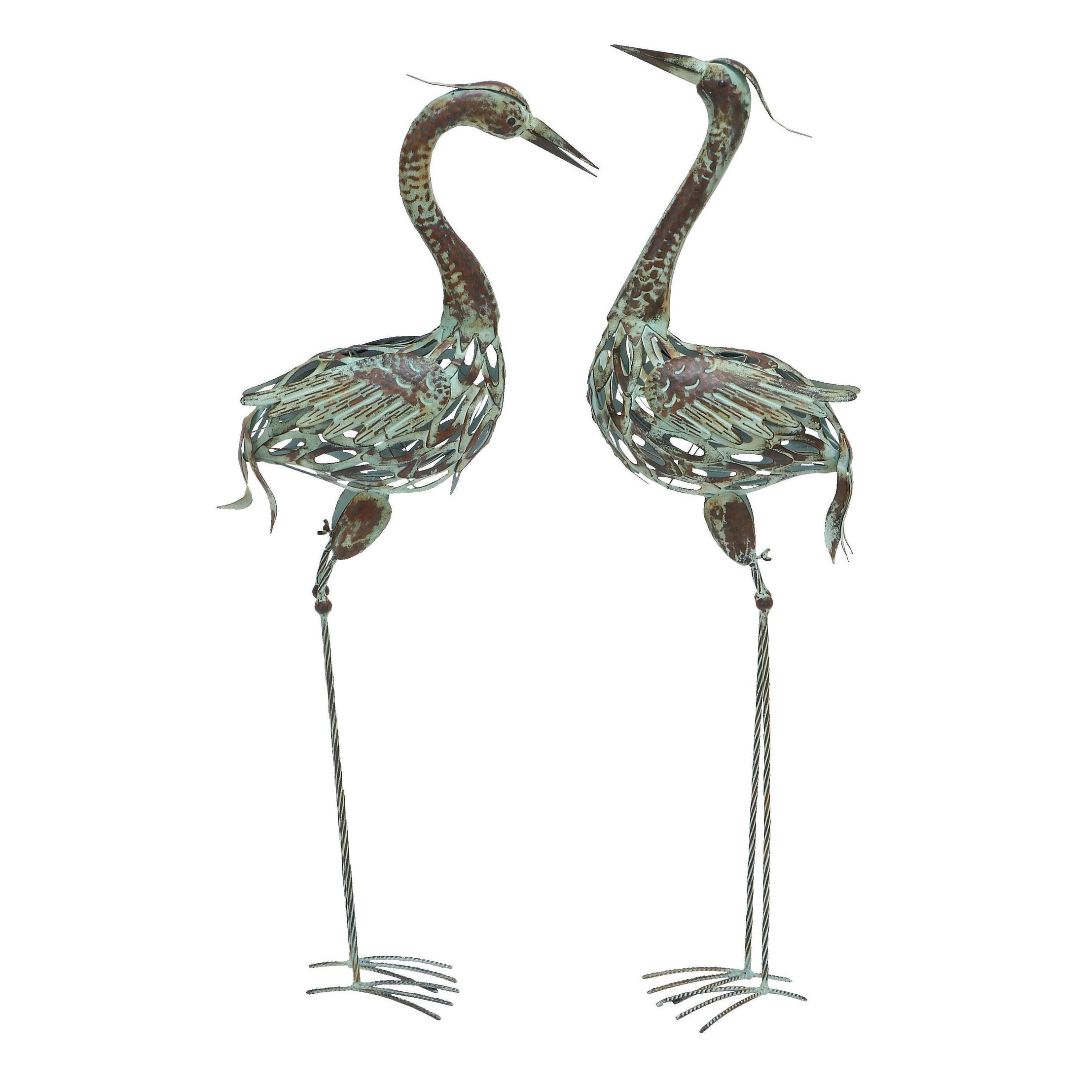 DecMode 40" Indoor Outdoor Crane Garden Sculpture (2 Pack)