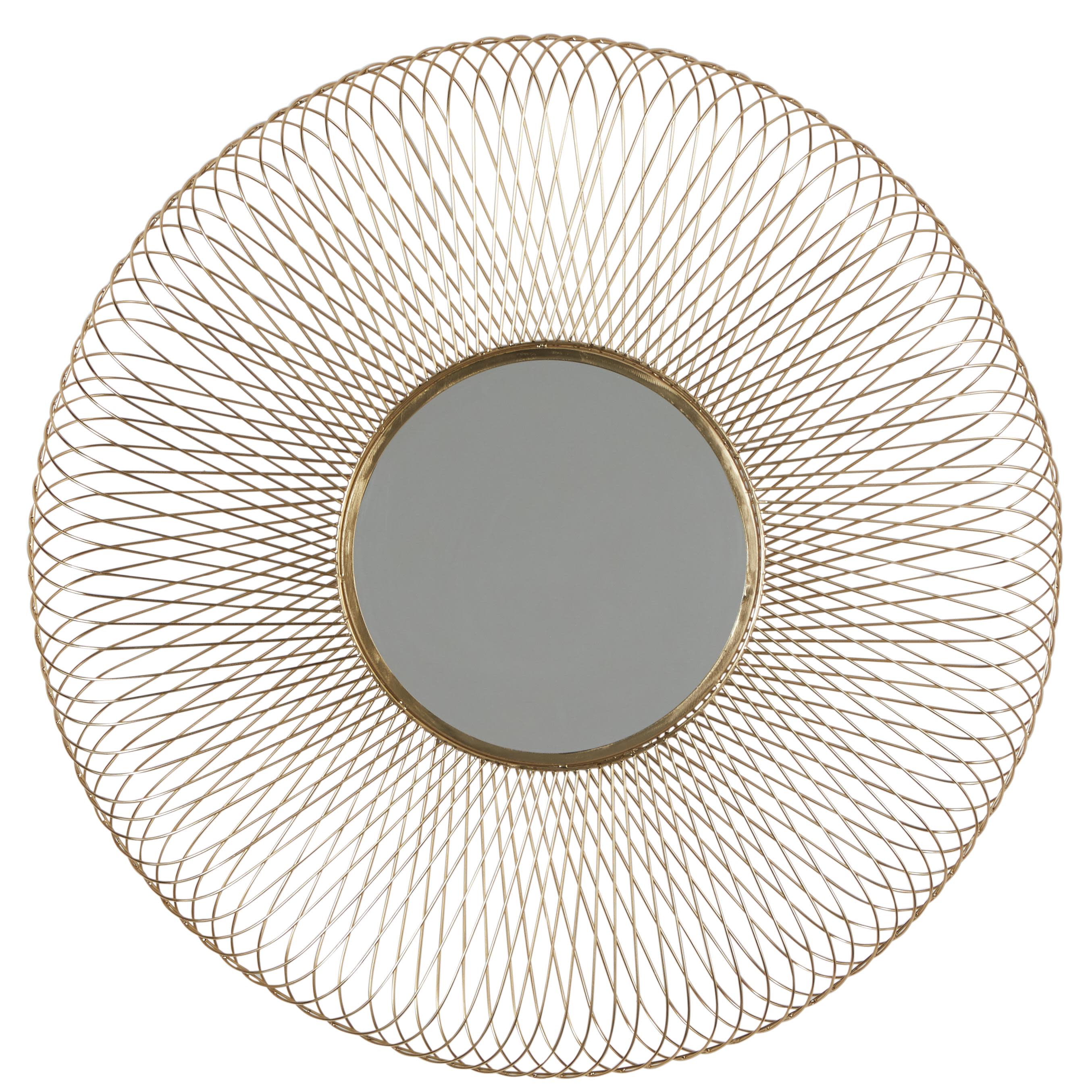 DecMode 40" x 40" Gold Starburst Wall Mirror