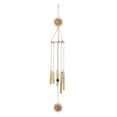 thumbnail image 1 of DecMode 41" Gold Metal Indoor Outdoor Embellished Moon Windchime with Glass Beads and Pipe Bells, 1 of 8