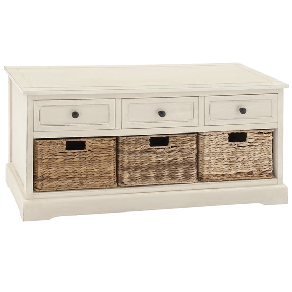 DecMode 42" x 20" White Wood Traditional Storage Unit