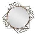 thumbnail image 1 of DecMode 42" x 42" Black Geometric Wall Mirror, 1 of 8