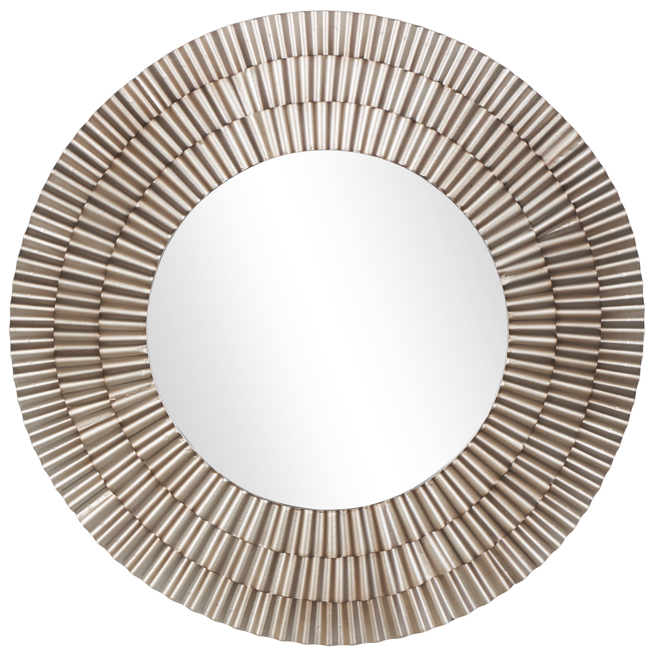 DecMode 42" x 42" Gold Layered Ripple Wall Mirror
