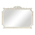 thumbnail image 1 of DecMode 43" x 30" Cream Vintage Scroll Wall Mirror with Curved Corners and Brown Distressing, 1 of 13