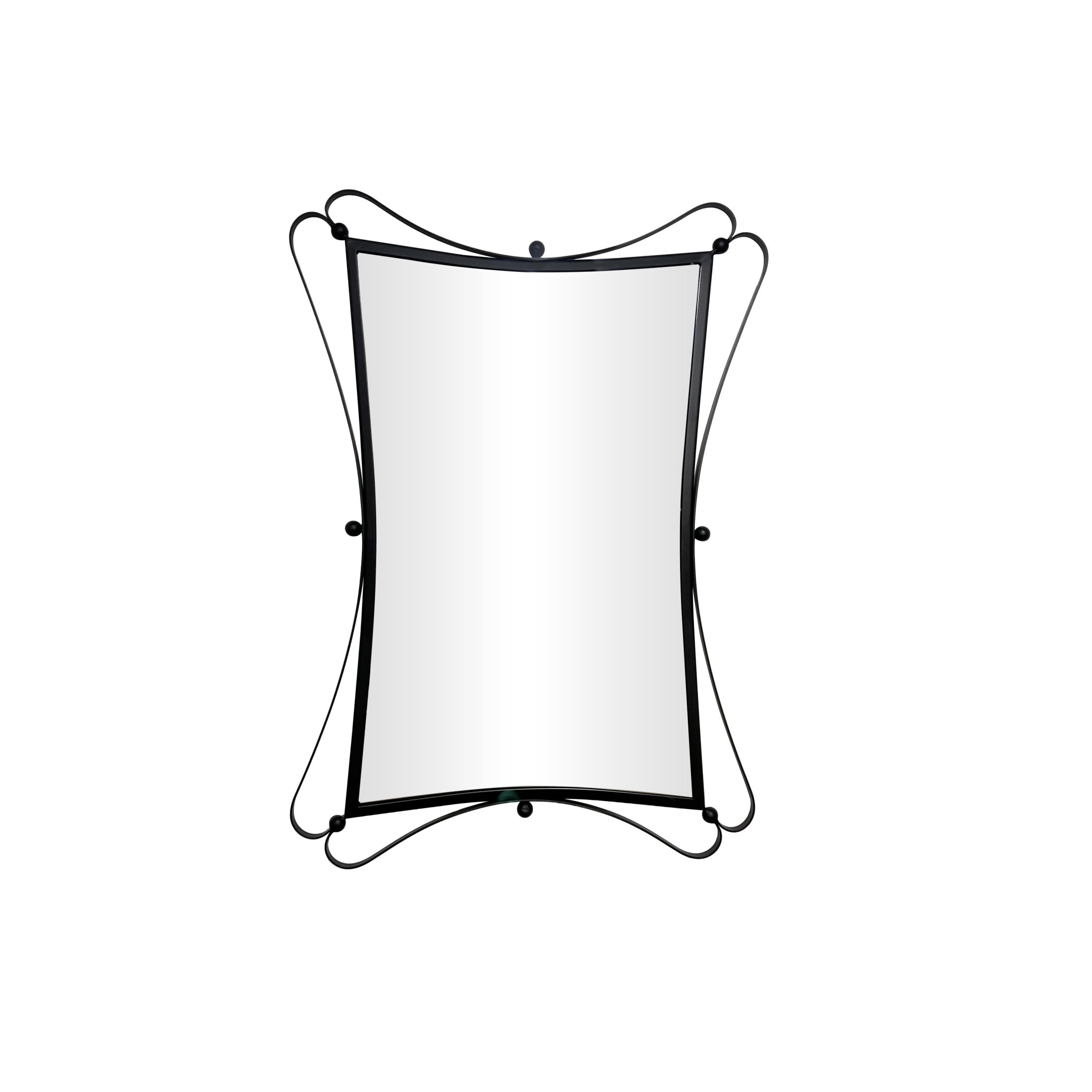 DecMode 43" x 31" Black Wall Mirror with Rounded Edges