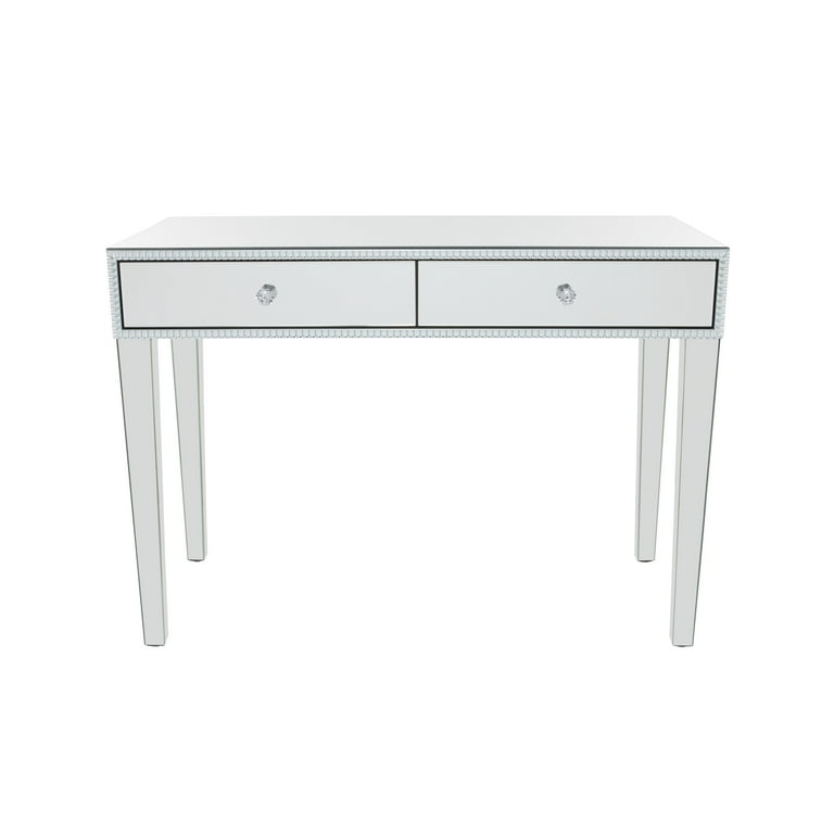 Free Shipping! DecMode Silver Wood Mirrored Console Table with
