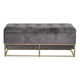 thumbnail image 1 of DecMode 44" x 19" Gray Metal Storage Bench with Gold Base, 1-Piece, 1 of 12