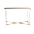thumbnail image 1 of DecMode 44" x 32" Gold Metal Rectangular Console Table with Mirrored Top and Acrylic Legs, 1-Piece, 1 of 14