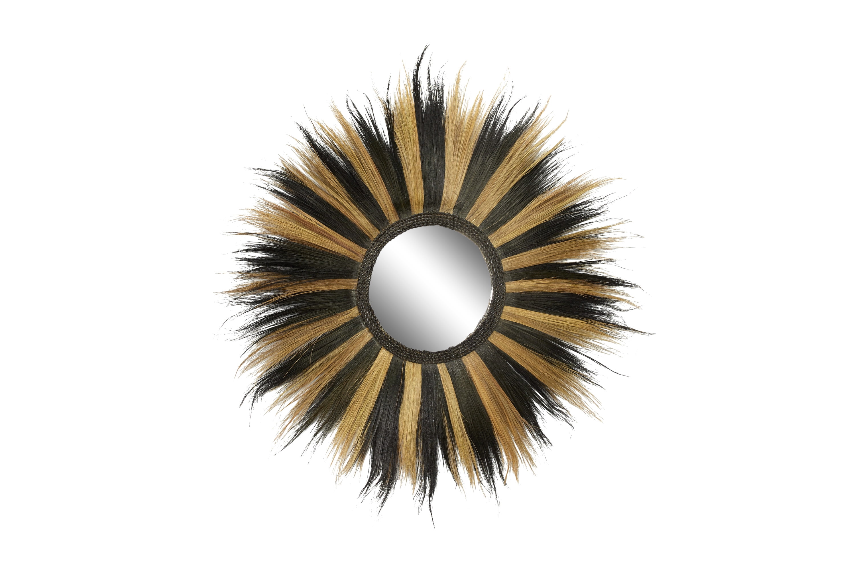 DecMode 45"W, 45"H Round Wall Mirror, Black