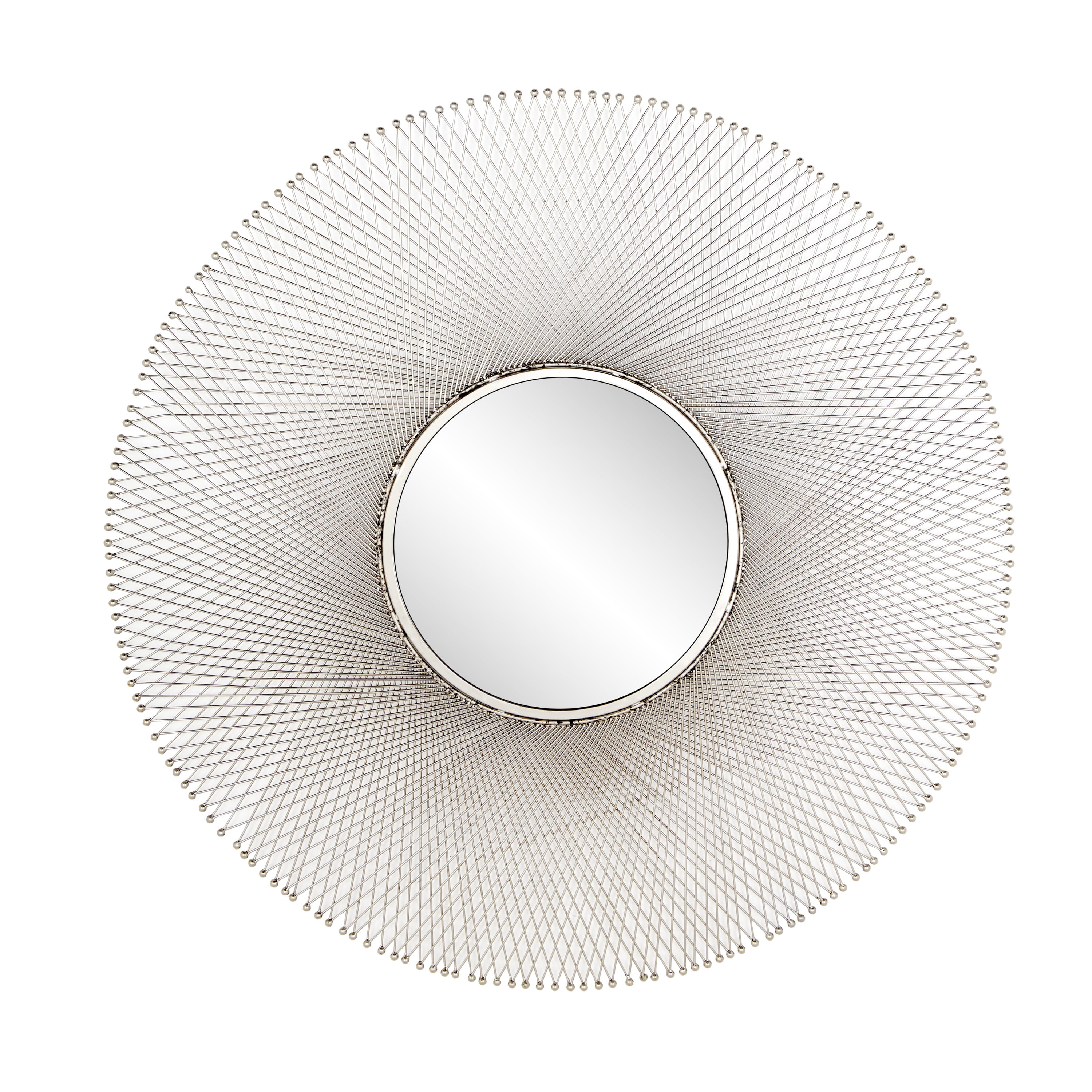 52'' Silver and Gold Sunburst Contemporary Wall Mirror