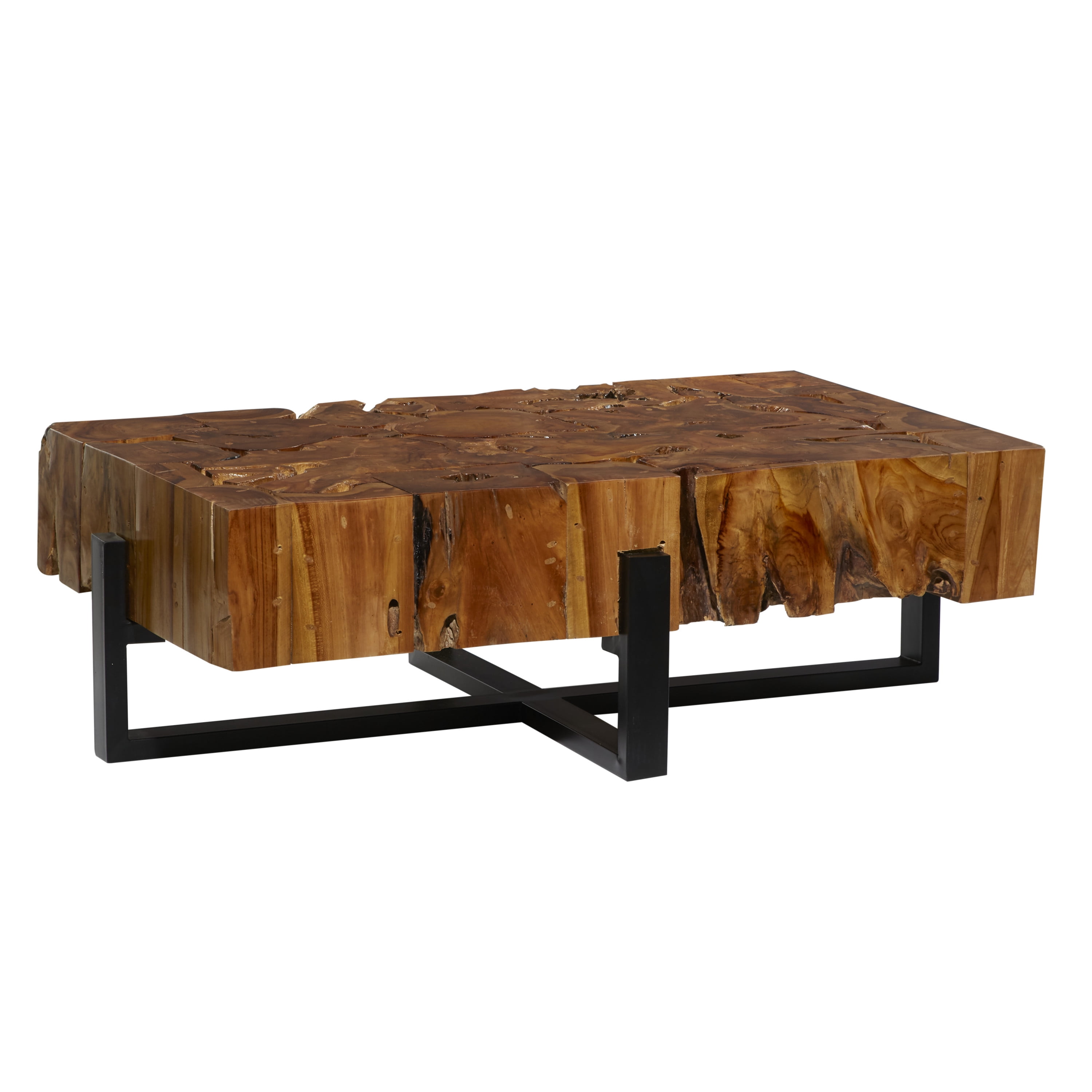 Teak wood 2024 slice coffee table