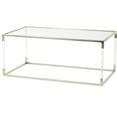 thumbnail image 1 of DecMode 46" x 19" Silver Metal Open Framed Coffee Table with Clear Glass Top and Acrylic Legs, 1-Piece, 1 of 14