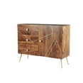 thumbnail image 1 of DecMode 46" x 36" Brown Metal 3 Drawers 1 Shelf and 2 Doors Buffet with Gold Inlay, 1-Piece, 1 of 14
