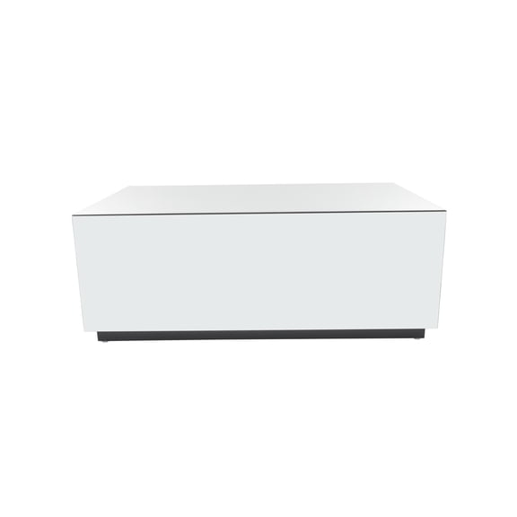 DecMode 47" x 18" Silver Glass Mirrored Rectangle Coffee Table with Black Elevated Base, 1-Piece
