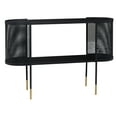 thumbnail image 1 of DecMode 47" x 32" Black Metal Mesh Side Panel 1 Shelf Console Table with Open Center Storage, 1-Piece, 1 of 13