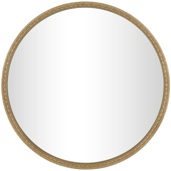 DecMode 47" x 47" Brown Carved Leaf Wall Mirror