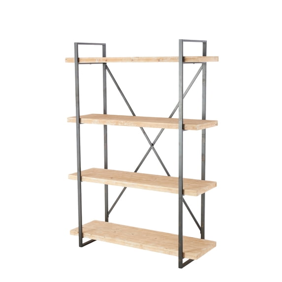 DecMode 47" x 67" Brown Wood 4-Tier Shelving Unit, 1-Piece