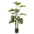 thumbnail image 1 of DecMode 48" Artificial Monstera Plant in Realistic Leaves and Black Plastic Pot, 1 of 9