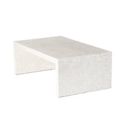 DecMode 48" x 17" Cream Capiz Shell Mosaic Inlay Coffee Table, 1-Piece