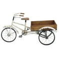 thumbnail image 1 of DecMode 48" x 24" x 24" White Metal Vintage Bike Plantstand with Brown Wood Accents, 1 of 13
