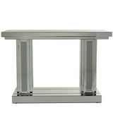 DecMode 48" x 32" Silver Wood Mirrored Console Table, 1-Piece - Walmart.com
