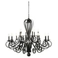thumbnail image 1 of DecMode 43" x 40" Black Metal Scroll Antique Style 18 Light Chandelier, 1-Piece, 1 of 10