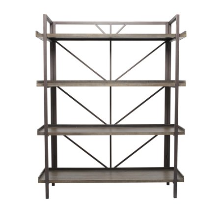 DecMode 48" x 59" Brown Metal 4-Tier Shelving Unit, 1-Piece