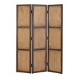 thumbnail image 1 of DecMode 48" x 71" Brown Wood Hinged Foldable Partition 3 Panel Room Divider Screen with Solid Wood Panels, 1-Piece, 1 of 8