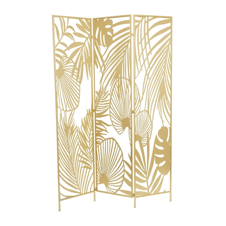 3 Panel Room Divider With Tropical Leaf 3 Panel Room Divider With Tropical Leaf