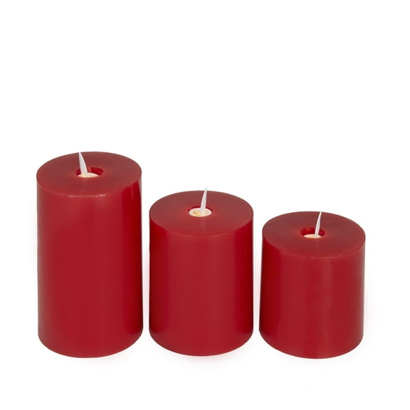 DecMode 5", 4", 3"H Unscented Wax  Flameless Candle with Remote Control (Set of 3)