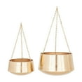 thumbnail image 1 of DecMode 5", 7"H Round Gold Metal Hanging Dome Wall Planter with Chain (2 Count), 1 of 11