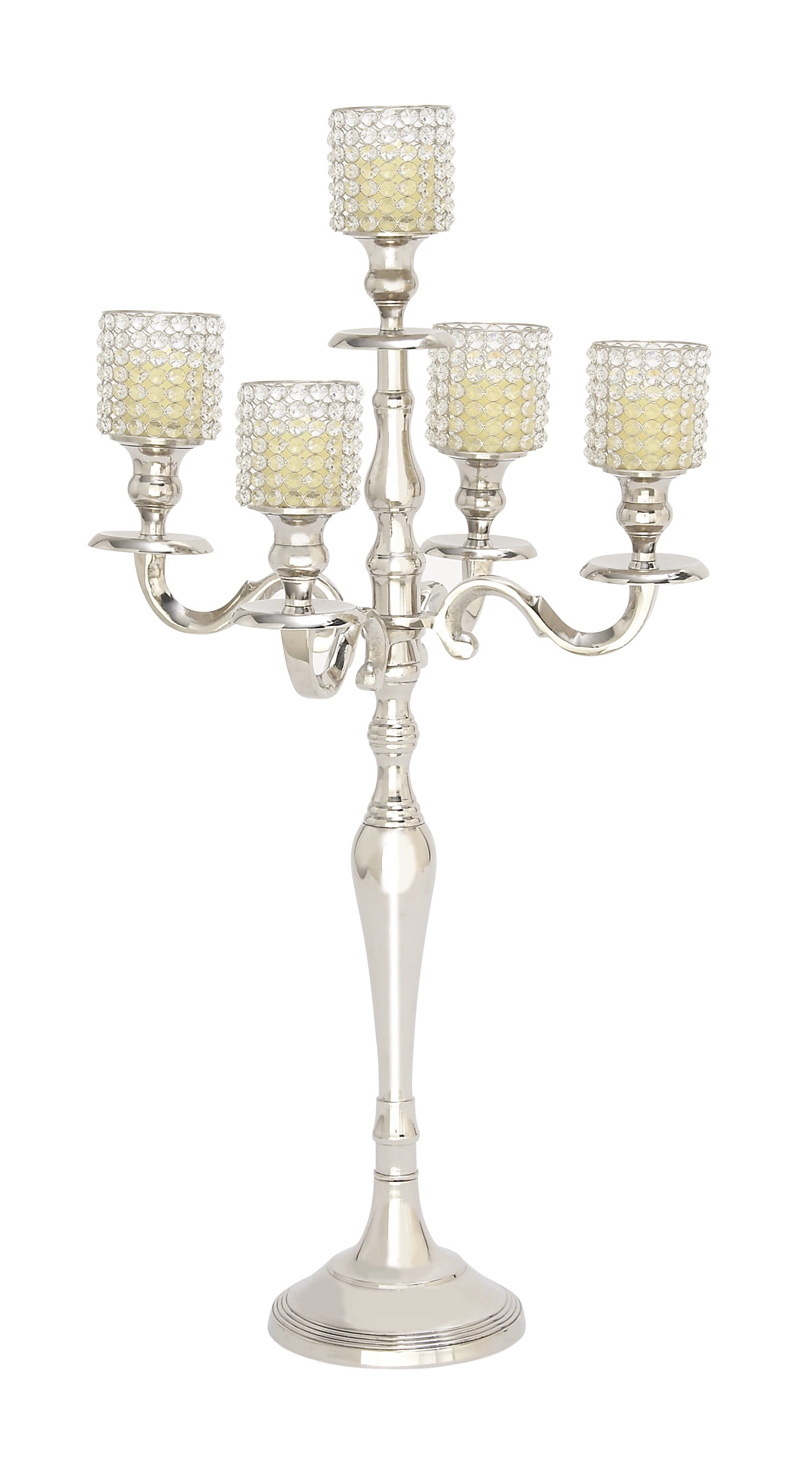 DecMode 5 Holder Silver Aluminum Candelabra