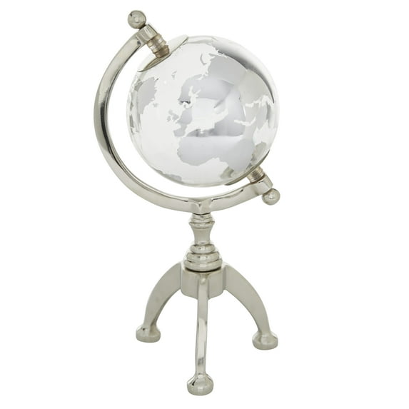 DecMode 5" Silver Globe with Tripod Base