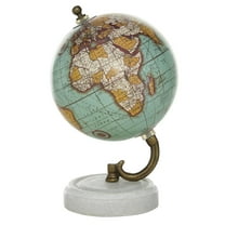 DecMode 5" Teal World Map Globe with Marble Base