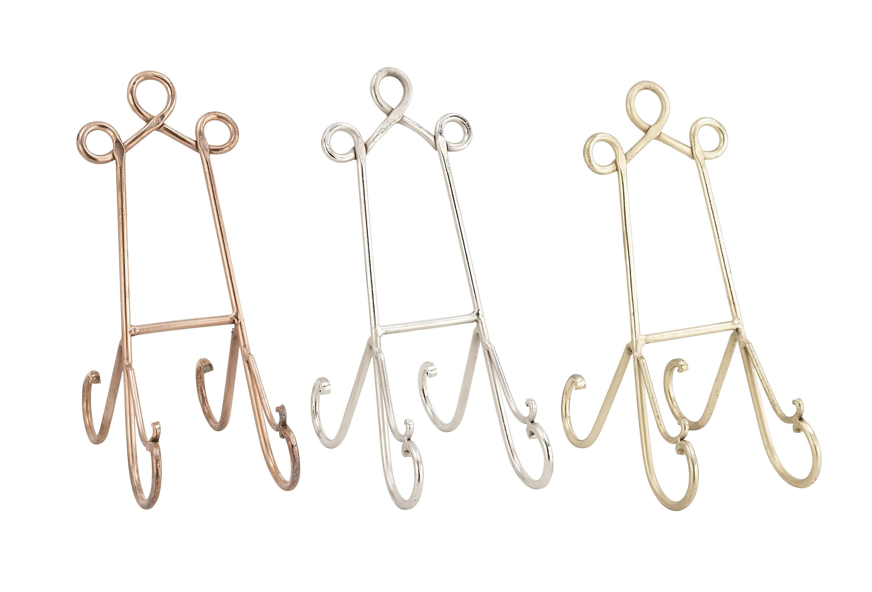 Multi-Colored Metal Scroll Tabletop Easel Set of 3