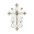 thumbnail image 1 of DecMode 5"W, 24"H Metal French Country Wall Sconce, White, 1-Piece, 1 of 9