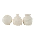 thumbnail image 1 of DecMode 5"W, 6"H Abstract Small Textured Cream Ceramic Vase with Varying Shapes and Patterns, Set of 3, 1 of 10