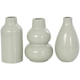 thumbnail image 1 of DecMode 5"W, 8"H Minimalistic Rounded Green Ceramic Vase with Varying Shapes, Set of 3, 1 of 12