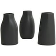 thumbnail image 1 of DecMode 5"W, 9"H Minimalistic Dimensional Black Ceramic Vase with Varying Shapes, Set of 3, 1 of 12