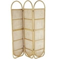 thumbnail image 1 of DecMode 51" x 71" Light Brown Rattan Geometric Woven Arched Oval 3 Panel Room Divider Screen, 1-Piece, 1 of 9
