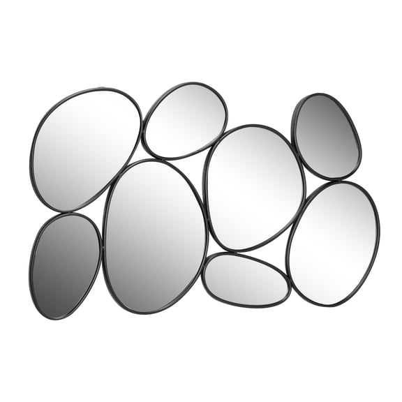 DecMode 54" x 35" Black Bubble Cluster Abstract Wall Mirror