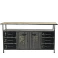 thumbnail image 1 of DecMode 56" x 30" Gray Metal Army Surplus Style 2 Door and 6 Drawer Sideboard with Numbers and Text, 1-Piece, 1 of 16