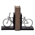 thumbnail image 1 of DecMode 6" Bike Silver Wood Bookends (Set of 2), 1 of 11