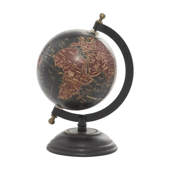 DecMode 6" Black World Map Globe