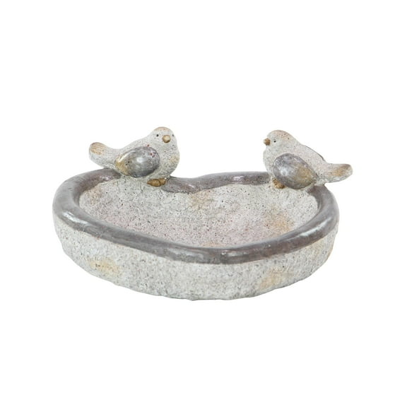 DecMode 6" Indoor Outdoor Bird Garden Sculpture with Bath Bowl
