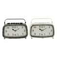 thumbnail image 1 of DecMode 6" Multi Colored Metal Retro Radio Style Clock, Set of 2, 1 of 10