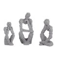 thumbnail image 1 of DecMode 6"W, 13"H Polystone Contemporary Sculptures, Gray, 3-Piece, 1 of 8