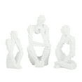 thumbnail image 1 of DecMode 6"W, 13"H Polystone Contemporary Sculptures, White, 3-Piece, 1 of 8