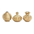 thumbnail image 1 of DecMode 6"W, 6"H Gold Ceramic Vase with Varying Patterns, Set of 3, 1 of 15